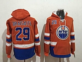 Edmonton Oilers #29 DRAISAITL Orange All Stitched Hooded Sweatshirt,baseball caps,new era cap wholesale,wholesale hats